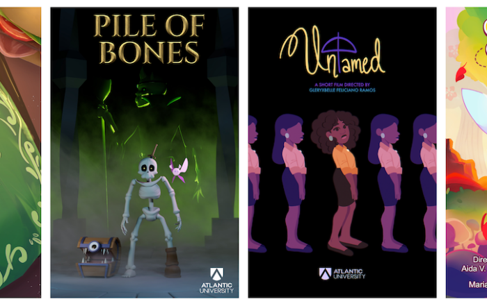 Imagen con los posters de los cortometrajes nominados.